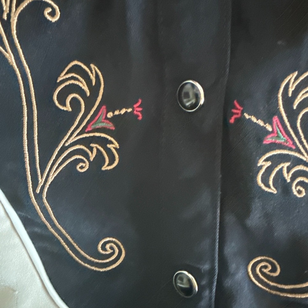 Vintage Wrangler Western Wear Women Embroidered Pearl Snap Shirt Medium 80's - Picture 5 of 9